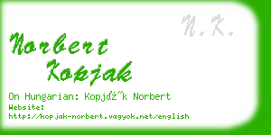 norbert kopjak business card